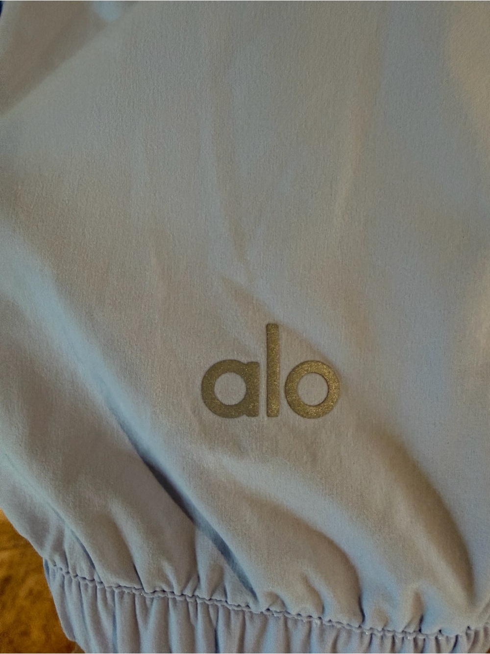 ALO Yoga Cropped Breezy Full Zip Cover Up- Seashell Blue - Picture 5 of 5